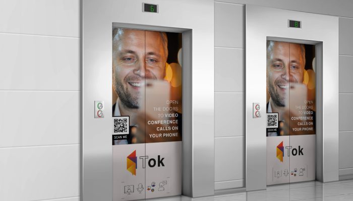OOH elevator advertising for Tok